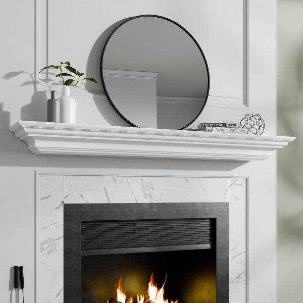 Crisp White Mantel Shelf by Pearl Mantels-5