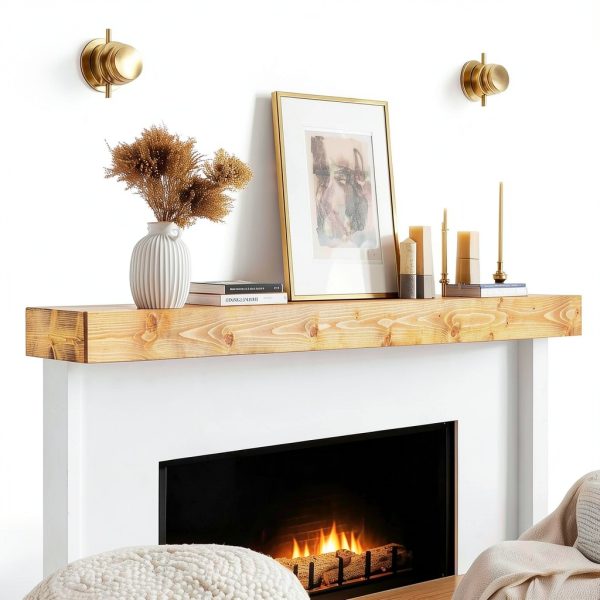 ABSWHLM Pine Wall‑Mounted Mantel Hollow Rustic-4