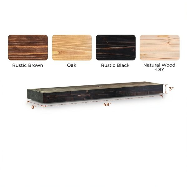 Weathered Black Rustic Wall‑Mounted Mantel ABSWHLM-1
