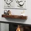 Urbandi Fireplace Mantel Rustic Pine Wall Mount Shelf-4