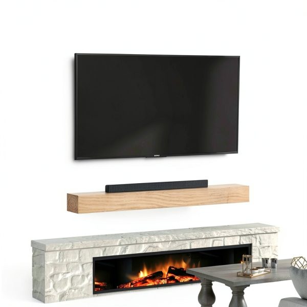 Aged Oak Mantel Shelf LOVMOR Rustic Wall Mount-3
