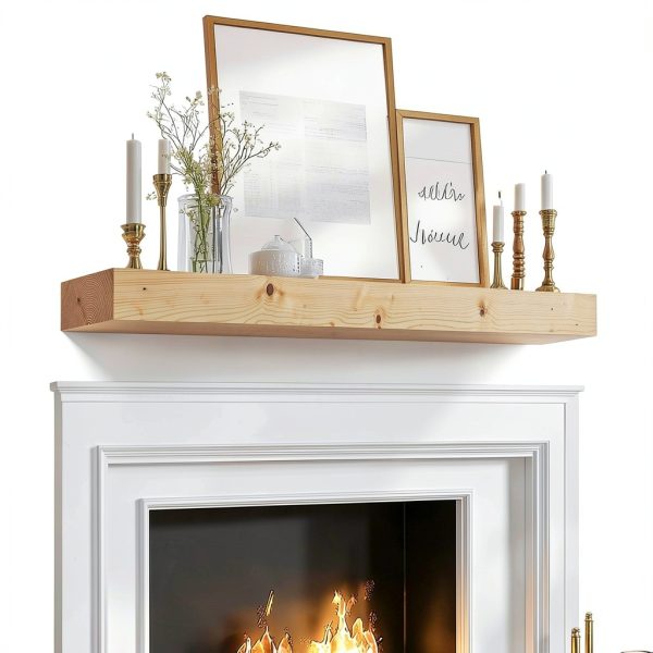 Fireplace Mantel ABSWHLM Solid Wood DIY Color-4