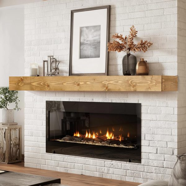 ABSWHLM Fireplace Mantel Pine Wood Wall‑Mounted-5