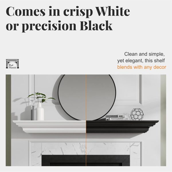 Crisp White Mantel Shelf by Pearl Mantels-11