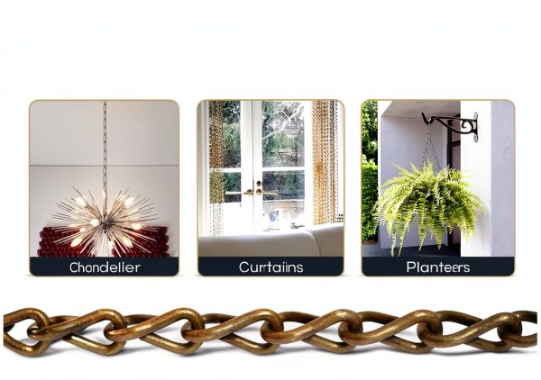 RCH Hardware Chandelier Chain Steel Antique Brass Indoor-4