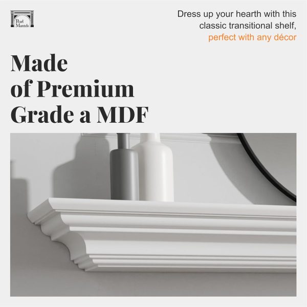 Crisp White Mantel Shelf by Pearl Mantels-8
