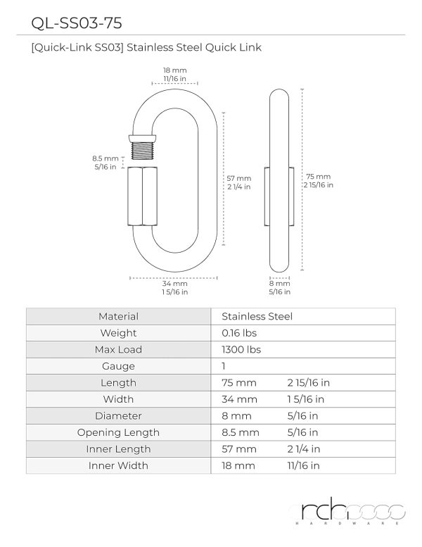RCH Hardware Quick Link Connectors Stainless Steel Lighting-2