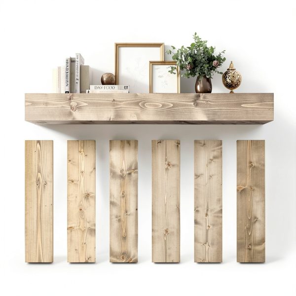 Fireplace Mantel ABSWHLM Natural Wood Rustic Wall Mount-3