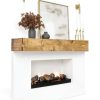 Fireplace Mantel ABSWHLM Natural Wood Rustic Wall Mount-4