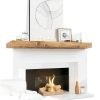 Fireplace Mantel ABSWHLM Rustic Wood Wall Mounted-6