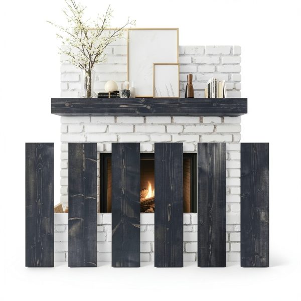 Weathered Black Rustic Wall‑Mounted Mantel ABSWHLM-3