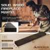 Fireplace Mantel ABSWHLM Rustic Wood Wall‑Mounted-1