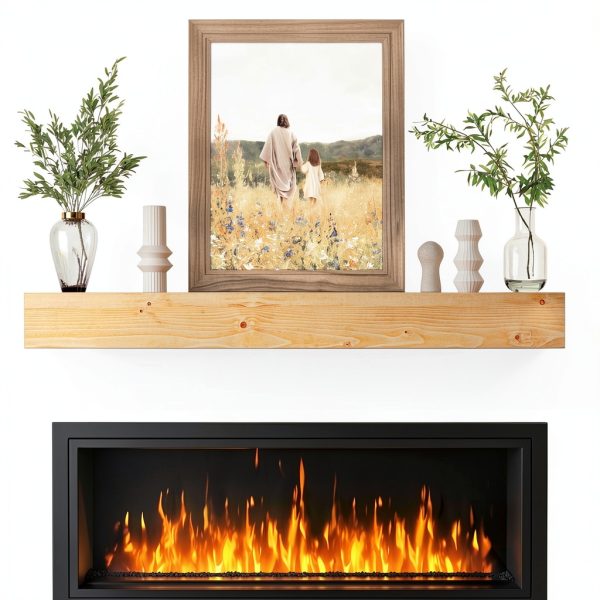 Rustic Wood Fireplace Mantel Fun Memories Solid Spruce Wall-6