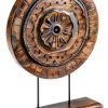 Eximious India Wooden Mandala Tabletop Dark Brown-3