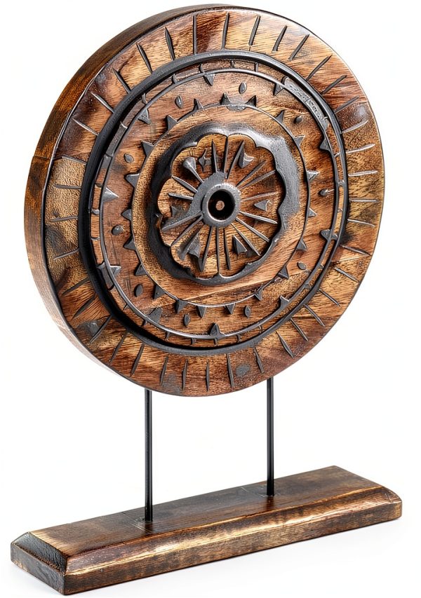 Eximious India Wooden Mandala Tabletop Dark Brown-3