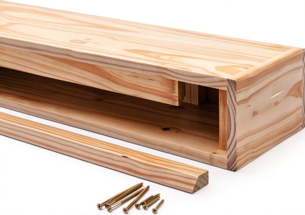 Woodsman Floating Mantel Shelf MANTELSDIRECT Rustic Pine-2