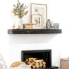 Weathered Black Rustic Wall‑Mounted Mantel ABSWHLM-4