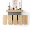 Aged Oak Mantel Shelf LOVMOR Rustic Wall Mount-6