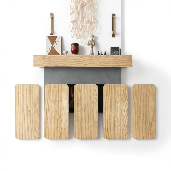 Aged Oak Mantel Shelf LOVMOR Rustic Wall Mount-6