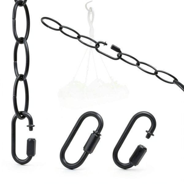 Rkoyes Black Hanging Chain 6FT Iron Rust Resistant-4