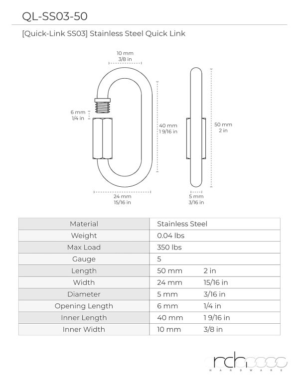 RCH Hardware Quick Link Connectors Stainless Steel Lighting-2