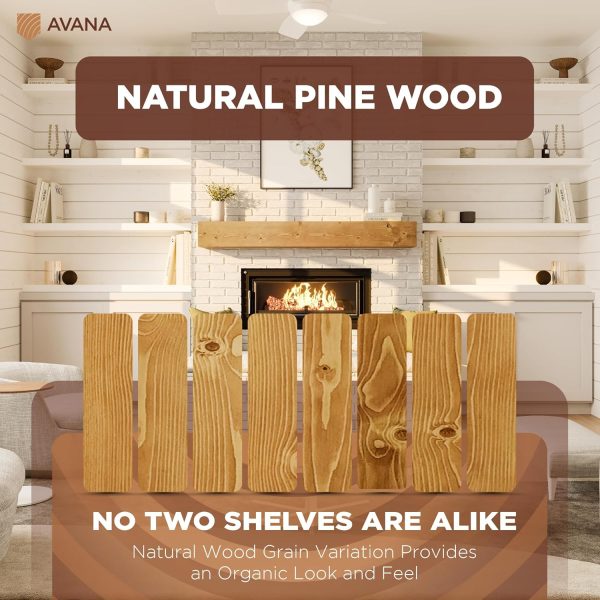 Avana Rustic Natural Wood Fireplace Mantel Shelf 72 Inch-1