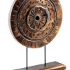 Eximious India Wooden Mandala Tabletop Dark Brown-5