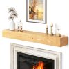Rustic Wood Fireplace Mantel Fun Memories Solid Spruce Wall-0