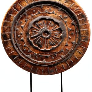 Eximious India Wooden Mandala Tabletop Dark Brown-0