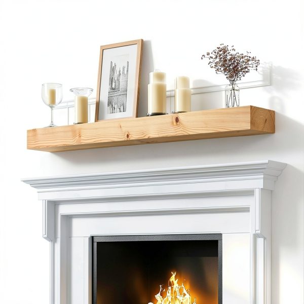 Fireplace Mantel ABSWHLM Solid Wood DIY Color-0