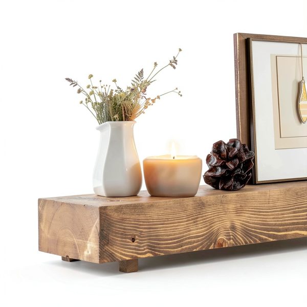 Fireplace Mantel ABSWHLM Rustic Wood Wall Mounted-3