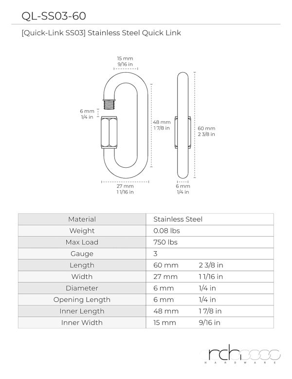 RCH Hardware Quick Link Connectors Stainless Steel Lighting-2