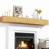 CRAFTEASE 72 Inch Fireplace Mantel Shelf Pine Wood Rustic-0