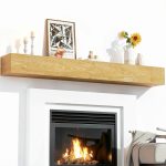 CRAFTEASE 72 Inch Fireplace Mantel Shelf Pine Wood Rustic-0