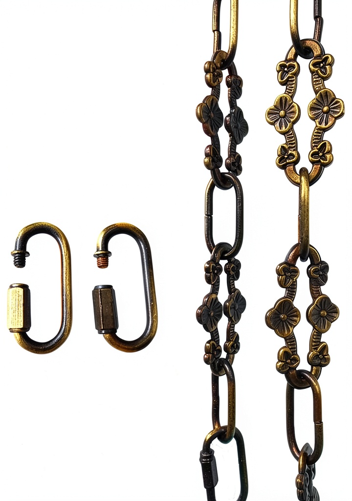 Woerfu antique bronze light chain installed on a pendant lamp in a living room
