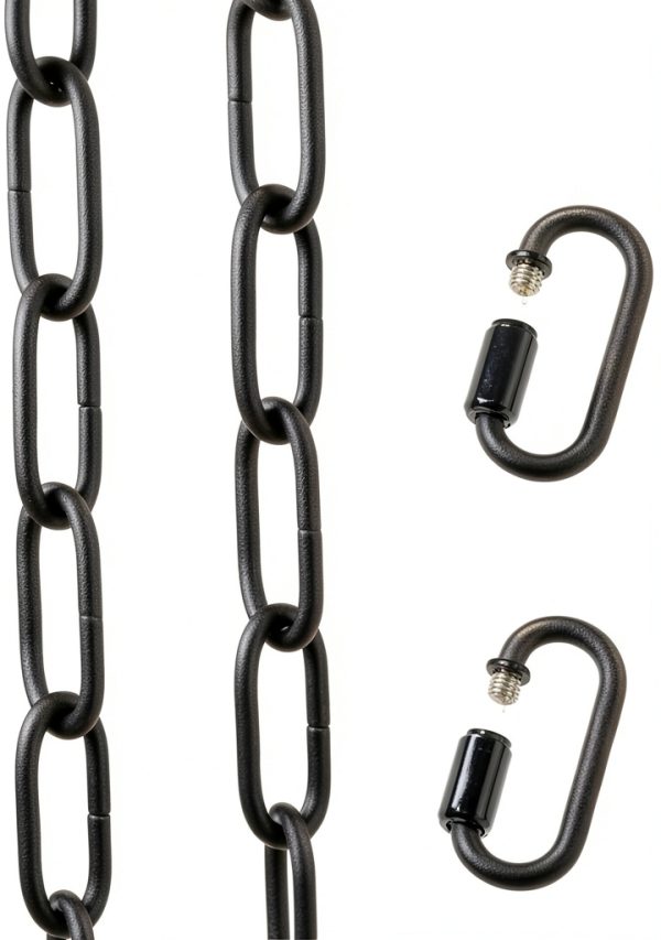 Woerfu 6ft Black Oval Chain for Chandelier – 0.12in Wire, 50lb-0