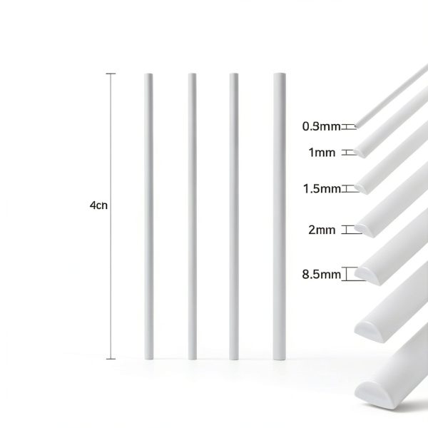 Half Round ABS Plastic Rods 56pcs 7 Styles by BENECREAT Durable Kit-1