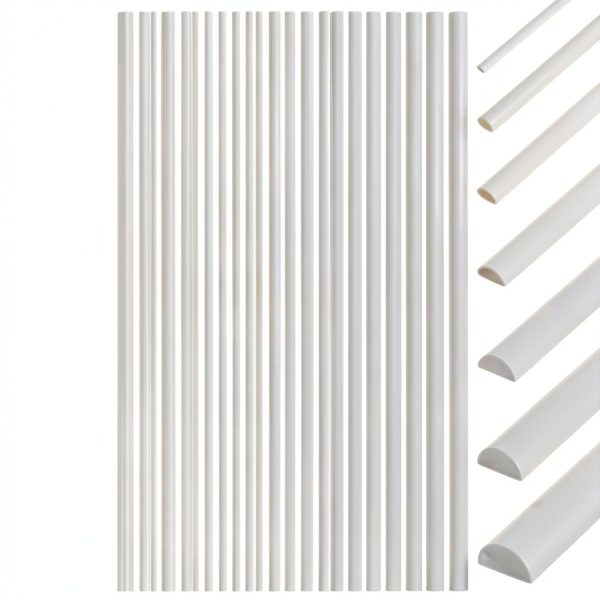 Half Round ABS Plastic Rods 56pcs 7 Styles by BENECREAT Durable Kit-0