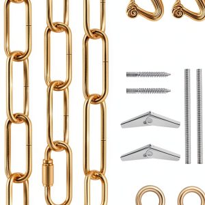 Hanging Chain Omytie Ceiling Mount 15 ft Brass Adjustable Metal-0