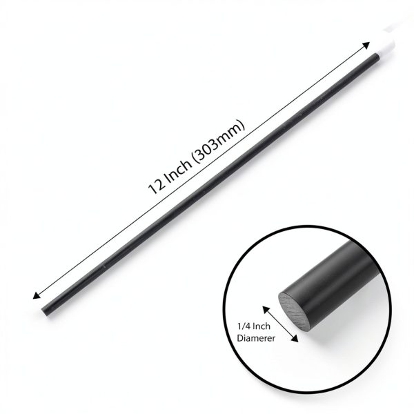 Black 1/4 inch Round Rod Garolite G10 Mujoiny 12" 12 pcs-1