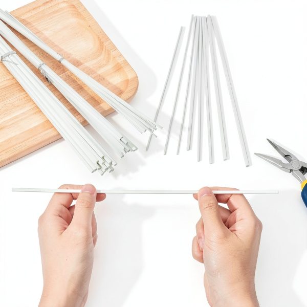 ABS Plastic Square Bar Rods 60pcs 1 to 3mm White OLYCRAFT Modeling-2