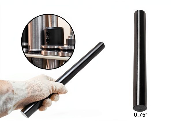 Acetal Copolymer Rod 2 Pack 3/4 Inch Black Pulite POM C 12 Inch Length-1